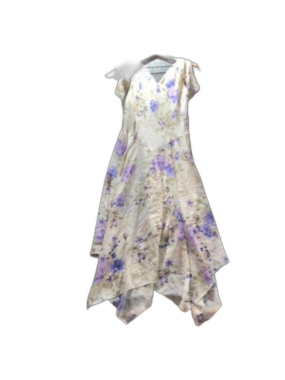 Vintage Y2K Signature By Robbie Bee Romantic Floral Dress Cottagecore Size 14